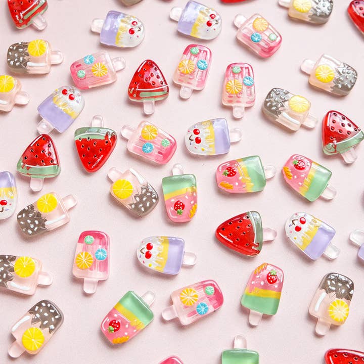 Moon Bunny - Wholesale Craft Supplies - Clear summer fruit popsicles (4 pcs)3