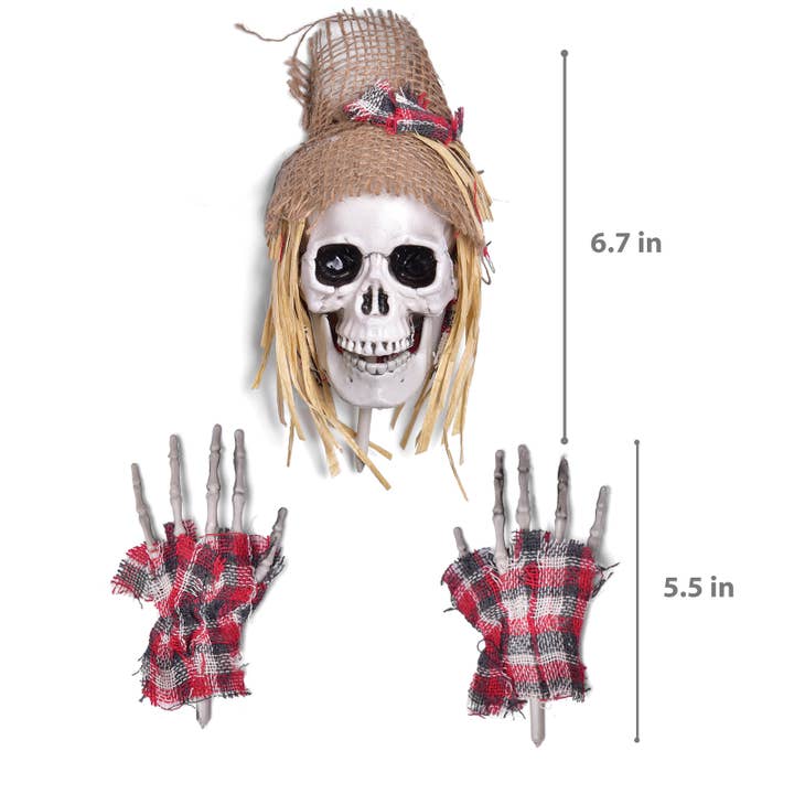 Fun Little Toys – Engroshandel Udendørs pynt/dekoration – 6 Pcs Halloween Skeleton Stakes Pumpkin Udendørs Dekorationer1