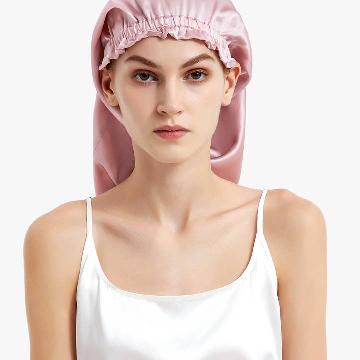 MommeSilk - Wholesale Sleep Cap / Bonnet - Women's - 22 MM - Pure Long Silk Hair Bonnet2