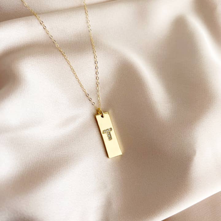 True by Kristy Jewelry - Wholesale Pendant/Charm Necklace - Initial Tag Personalized Necklace Gold Filled