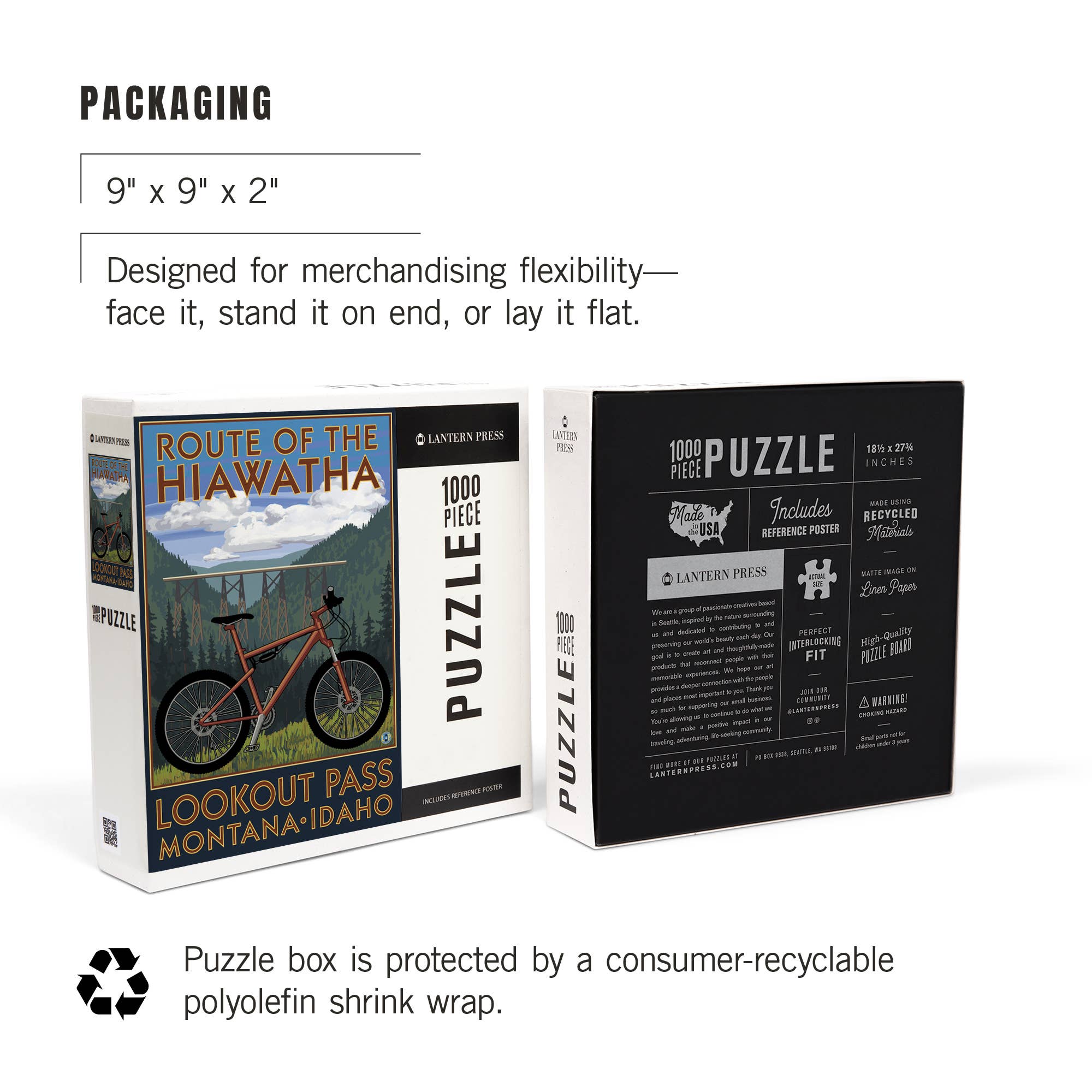 Lantern Press - Wholesale Puzzle - Adult - 1000 PIECE PUZZLE St. Regis, MN, Route of the Hiawatha Bike7