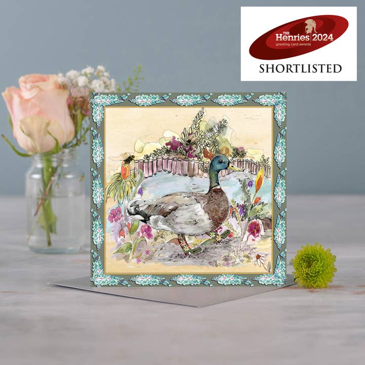 Tarjeta de felicitación Duck Bouquet Boots para venta al por mayor de Claire Louise