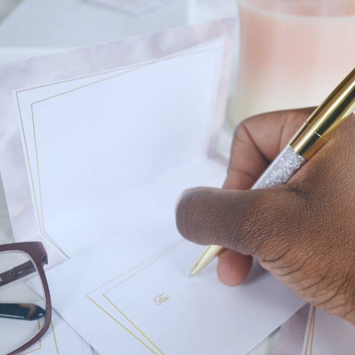 Pink Marble Stationery Set for wholesale by Silver Cloud Delights