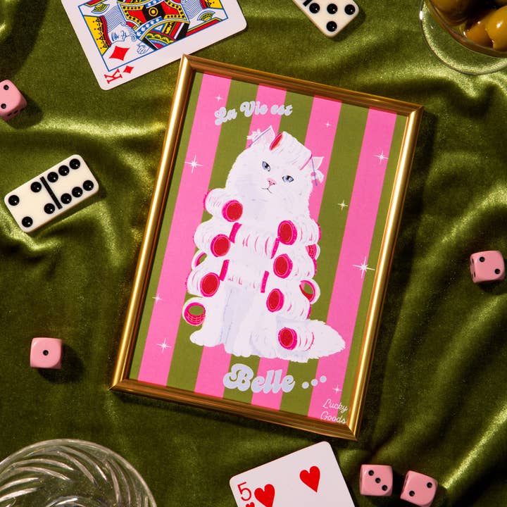 Lucky Goods Paper - Wholesale Art Print - La Vie est Belle Kitty Portrait Print3