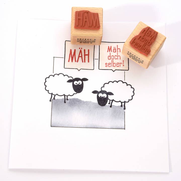 Sello: Baa Baa · ¡hazlo tú mismo! · texto alemán para venta al por mayor de Heindesign