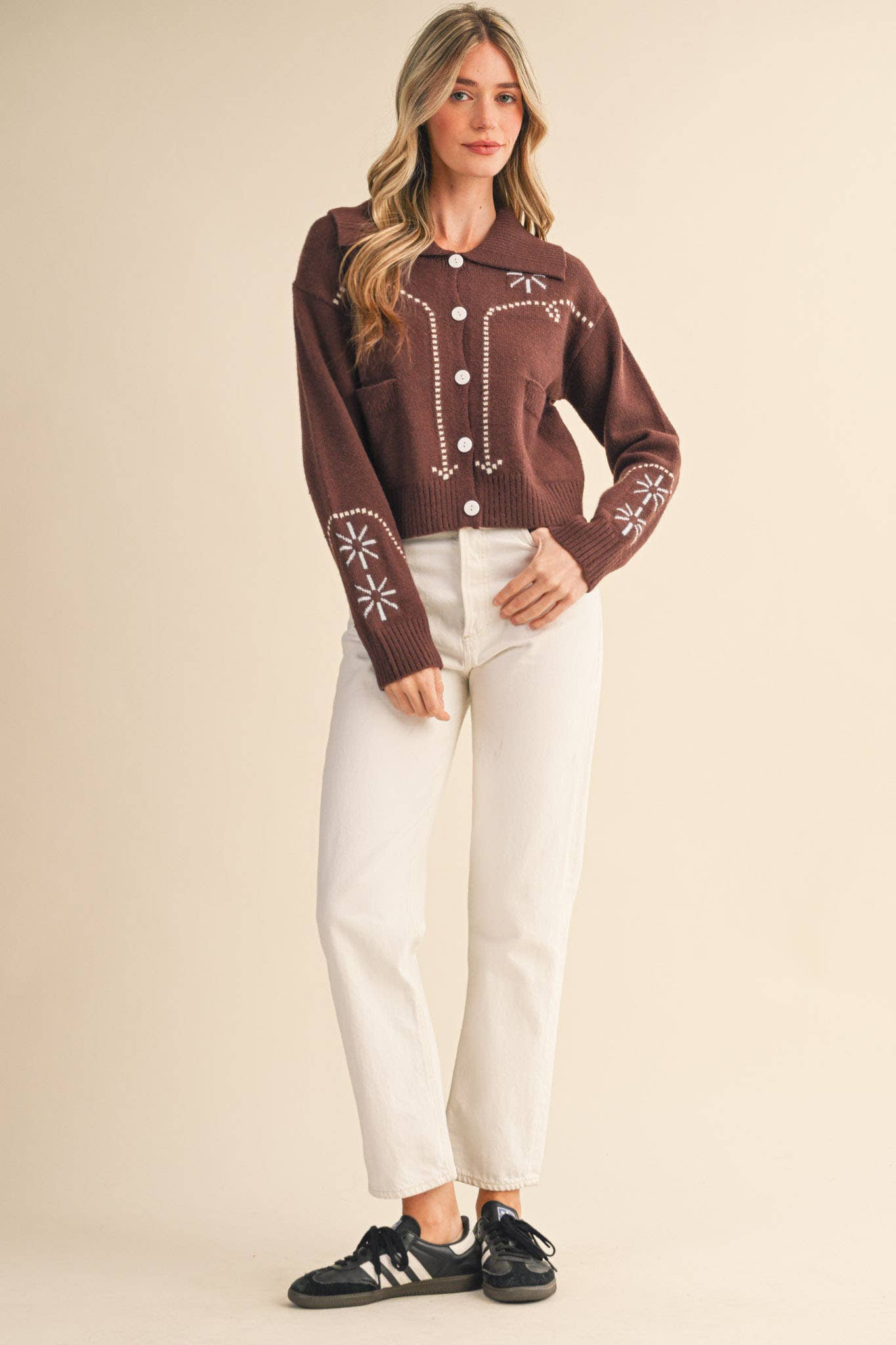 &MERCI - Wholesale Cardigan - Women's - WESTERN DESIGN SWEATER CARDIGAN MSW1121725