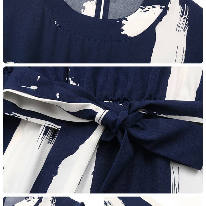 NAVY sleeveless printed jumpsuit for wholesale on Faire4