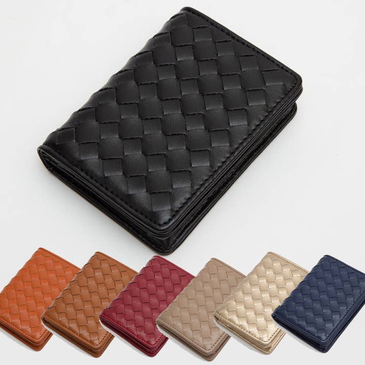 Vegan Leather Woven Braided Wallet for wholesale by Fashion City