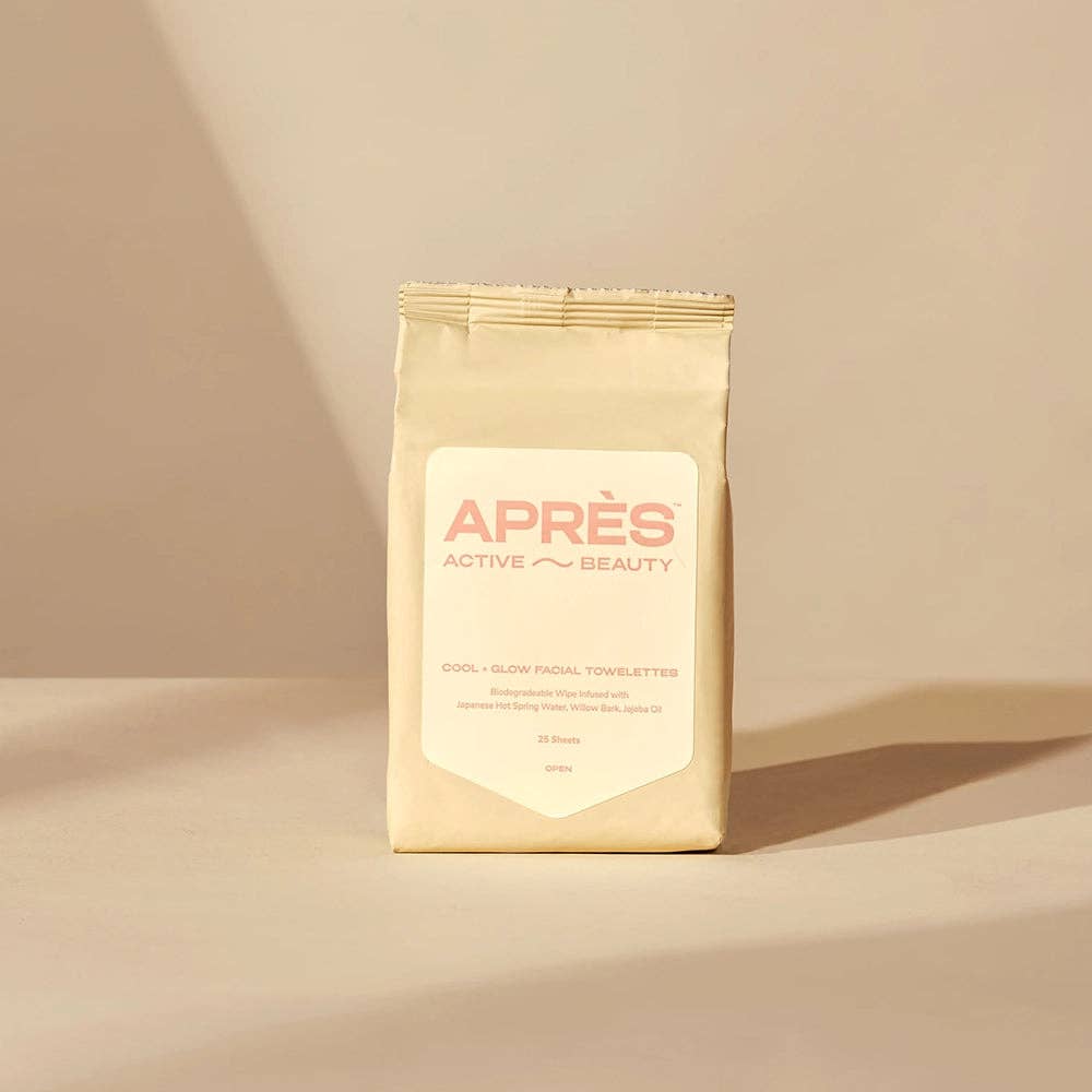 Après Beauty - Wholesale Face & Body Wipes - Cool + Glow Facial Towelettes Trio Pack5