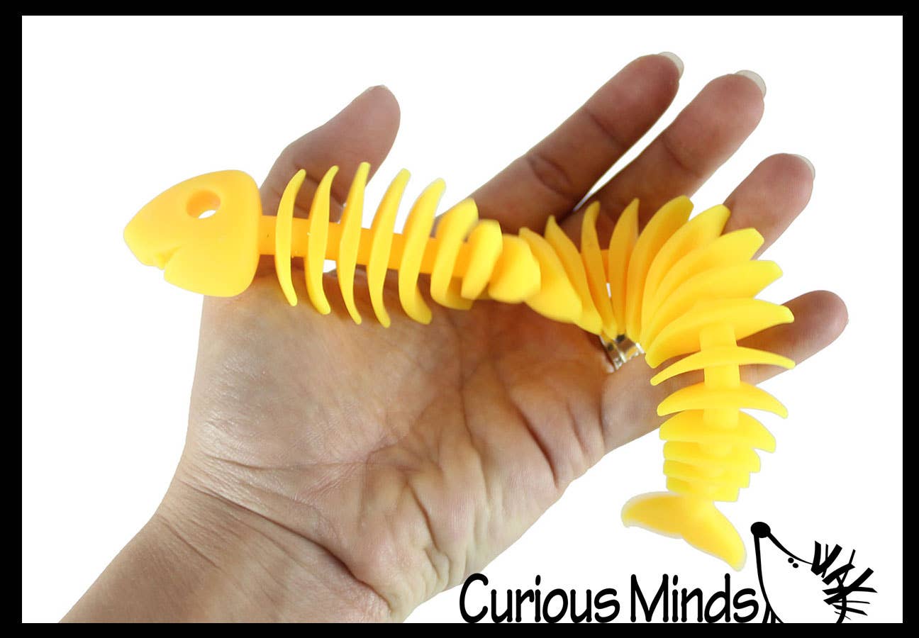 Curious Minds Toys - Vente Fidget/jouet anti-stress – enfant - 1 jouet à nouilles extensibles en forme d'os de poisson7