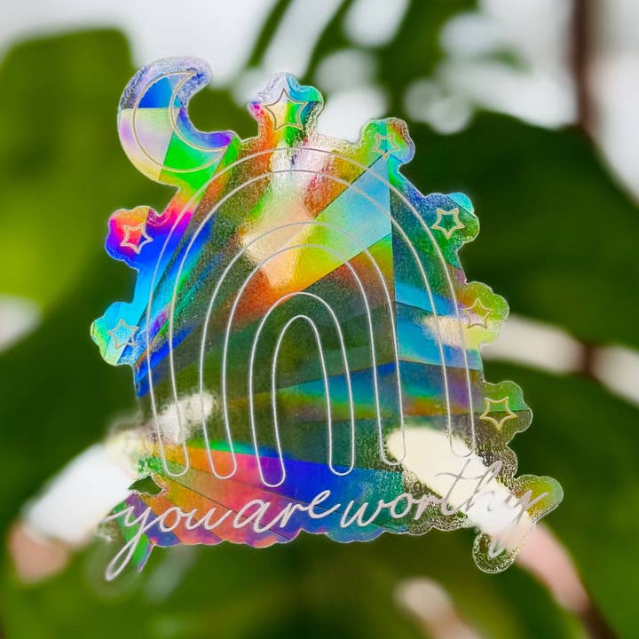 Adhesivo Rainbow Suncatcher «You are Worthy» para venta al por mayor de Planty'tude