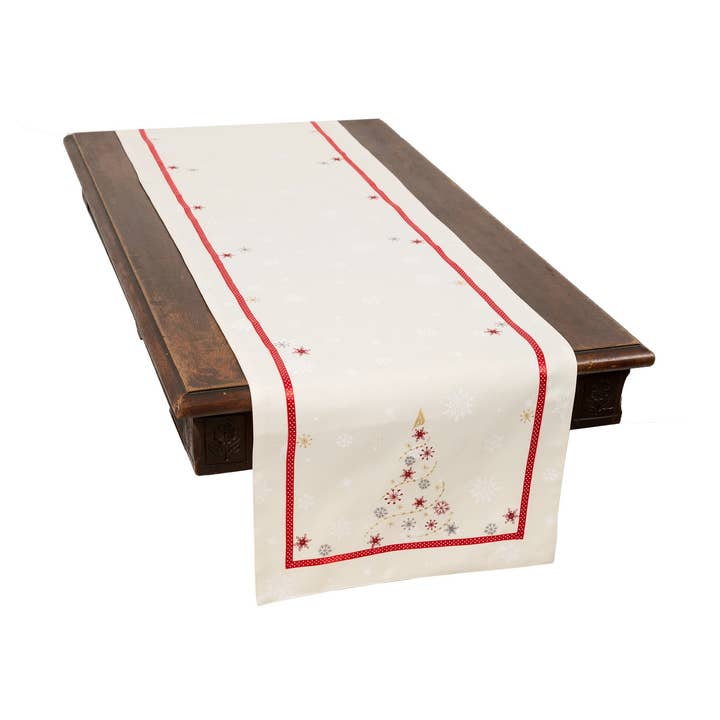 Festive Christmas Tree Embroidered Double layer Christmas for wholesale by Xia Home Fashions & Manor Luxe