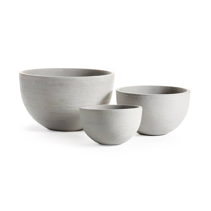 Fibrestone Malibu Low Bowls, Set of 3 for wholesale by Napa Home & Garden