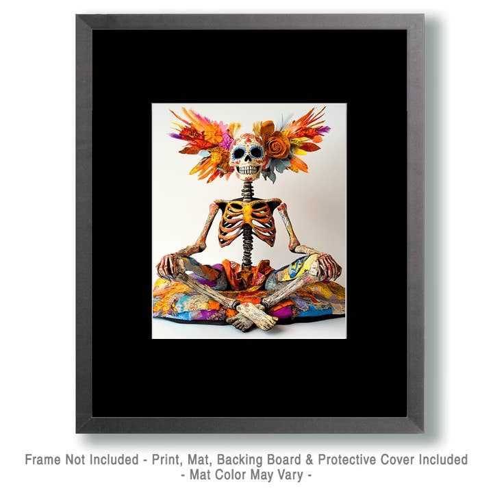 Mowbi - Wholesale Art Print - Long Meditation - Skull & Skeleton Art Prints - 8"x10" Art Print for 11"x14" Frame1
