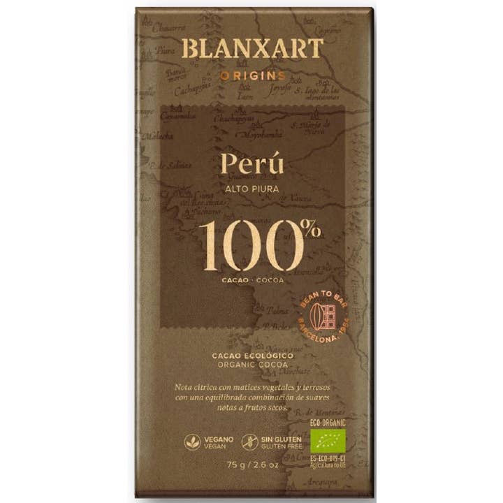 Eat Spain - Vente Chocolat - Chocolat noir biologique Blanxart, origine unique, Pérou, 100%