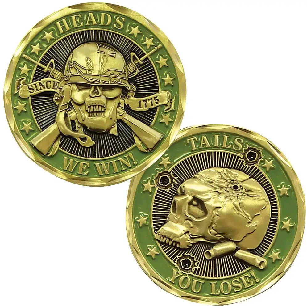 Blinkee.com, LLC - Wholesale Keepsake Coin/Token - Heads We Win Tails You Lose Challenge Bronze Coin1