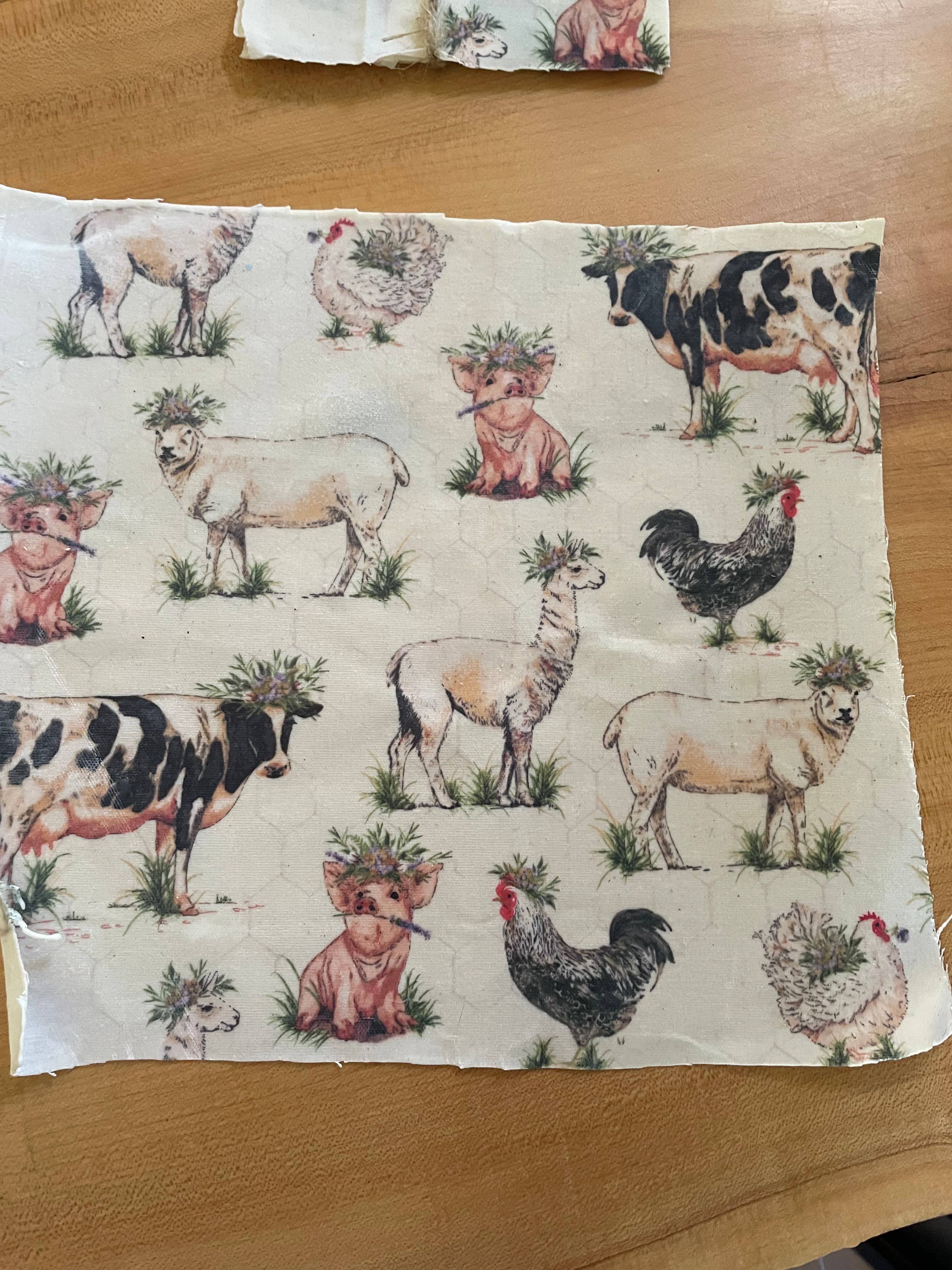 Harvest + Harmony - Wholesale Food Storage Wrap/Bag - Harvest + Harmony Beeswax Wrap, 12" x 12", Farm Decor3