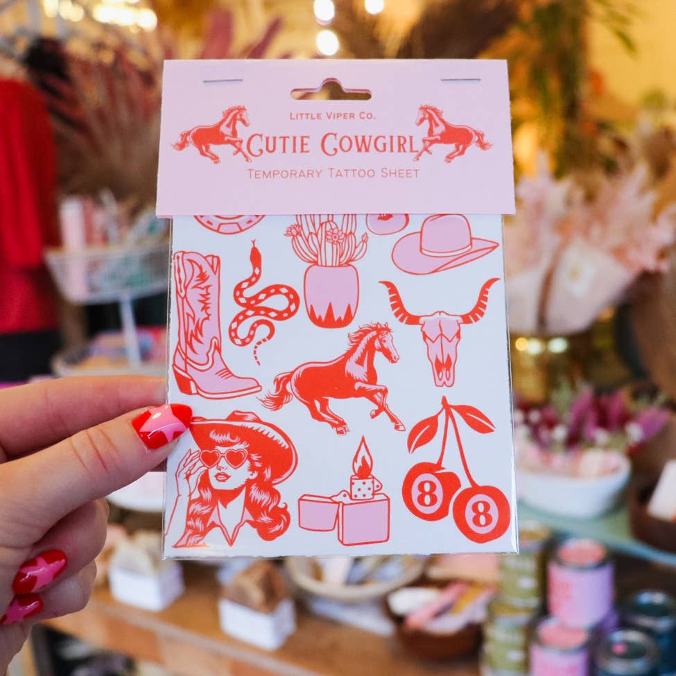 Little Viper Co - Wholesale Temporary Tattoo - Cutie Cowgirl Temporary Tattoos