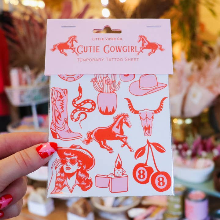 Little Viper Co - Wholesale Temporary Tattoo - Cutie Cowgirl Temporary Tattoos