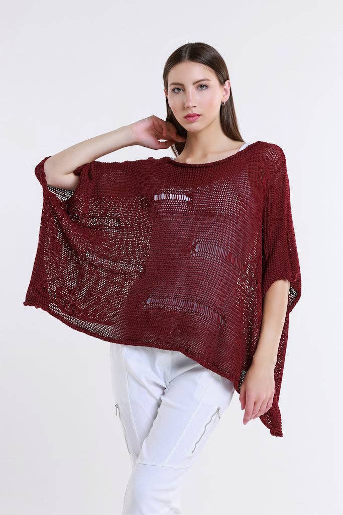 TINA Stephens Italy/Tees By Tina – Top de malha - Mulher por atacado – Camisola de malha com barra aberta Jean Elbow Slv (BQ909)16