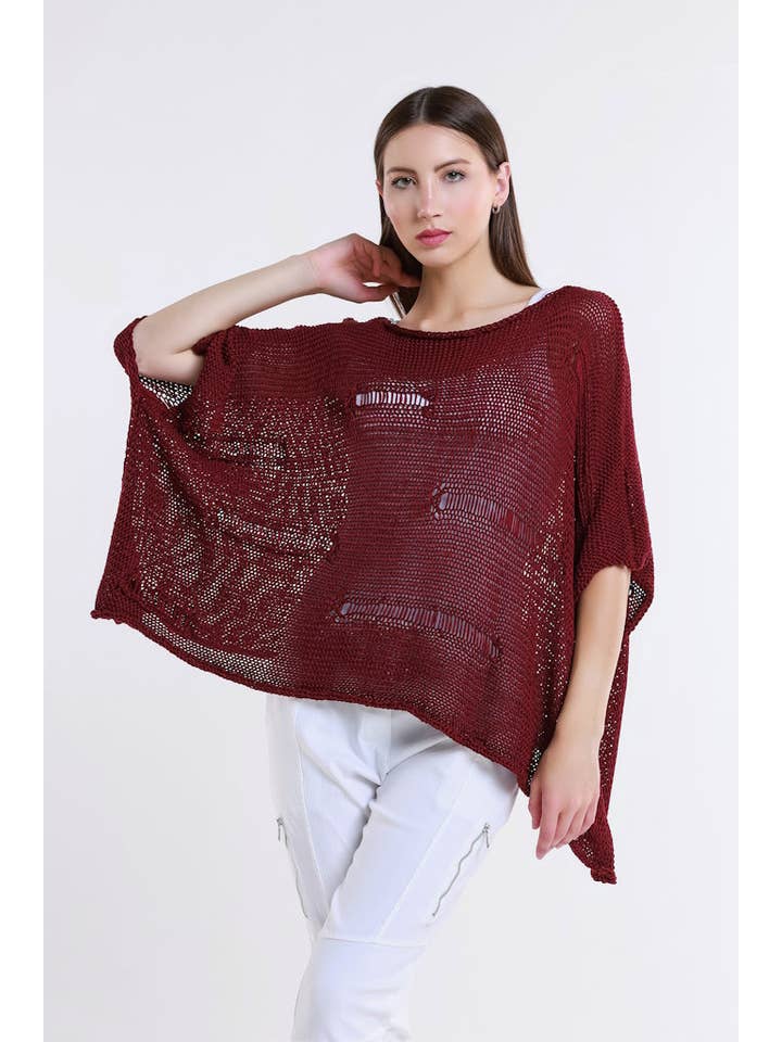 TINA Stephens Italy/Tees By Tina – Top de malha - Mulher por atacado – Camisola de malha com barra aberta Jean Elbow Slv (BQ909)16