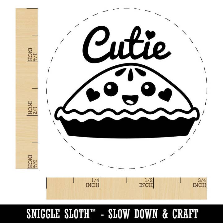 Cutie Pie Rubber Stamp for Stamping Crafting Planners for wholesale by Sniggle Sloth