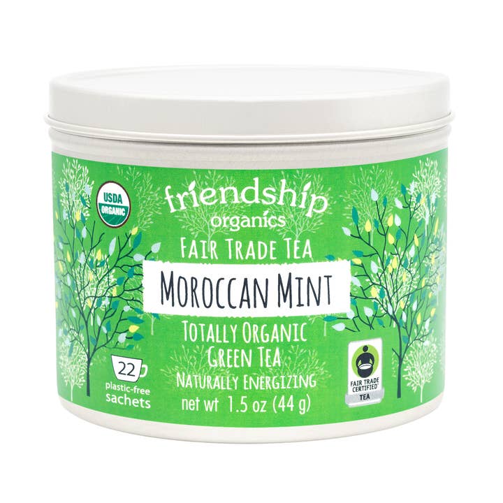 Moroccan Mint Green Tea, Organic and Fair Trade Certified for wholesale by Friendship Organics