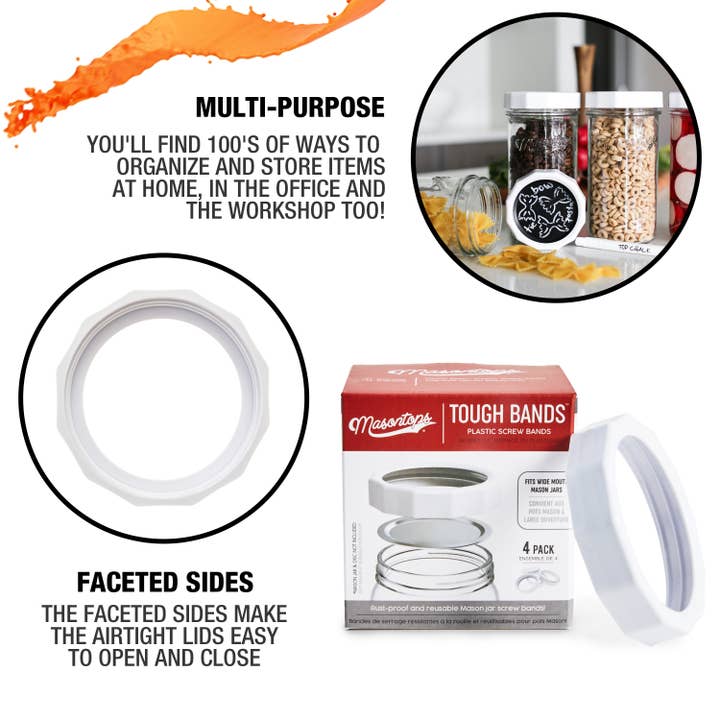 Masontops – wholesale Kitchen tool/gadget – Tough Band Plastic Screw Bands for Mason Jars3