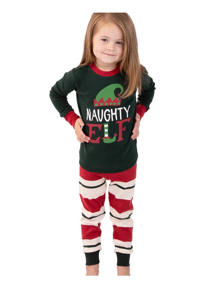 Lazy One - Wholesale Sleepwear Set - Kids - Naughty Elf Kid's Long Sleeve Pajama Set4