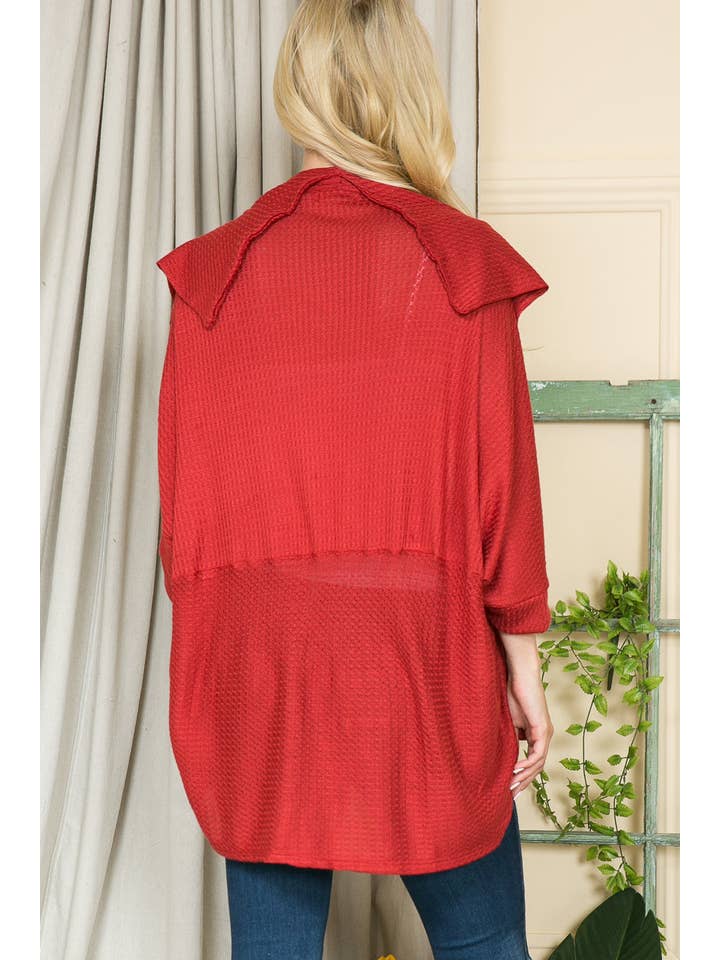 ROST Leichte Dolman-Strickjacke mit Waffelmuster für den Großhandel auf Faire4