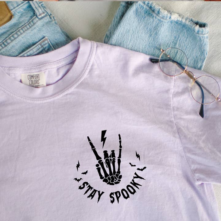 P E T I T R U E - Wholesale Screen Printed T-Shirt - Women's - Halloween Tee T Shirt Stay Spooky4