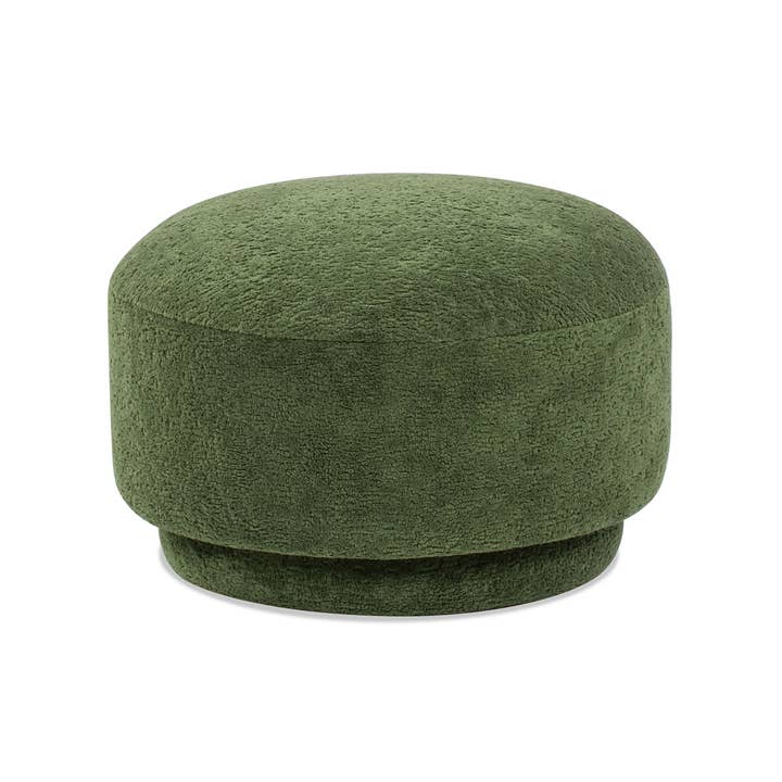 Jennifer Taylor Home - Wholesale Ottoman - Fuji 15" Mushroom Footstool Ottoman Green Fleeced Teddy