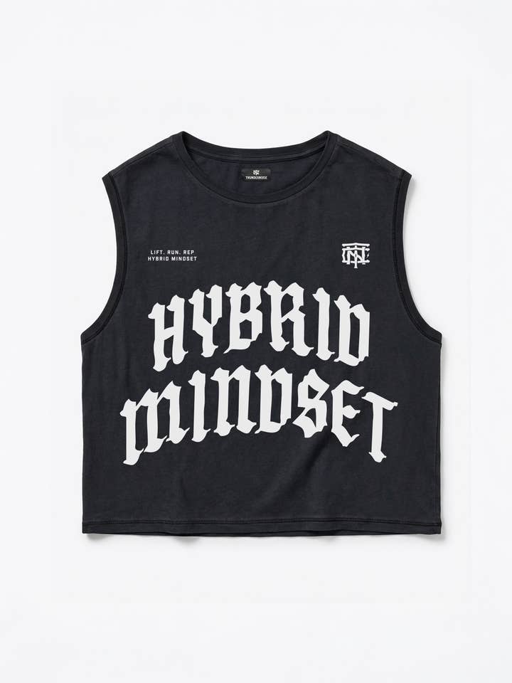 Débardeur court Hybrid Mindset - Noir pour la vente par Thundernoise