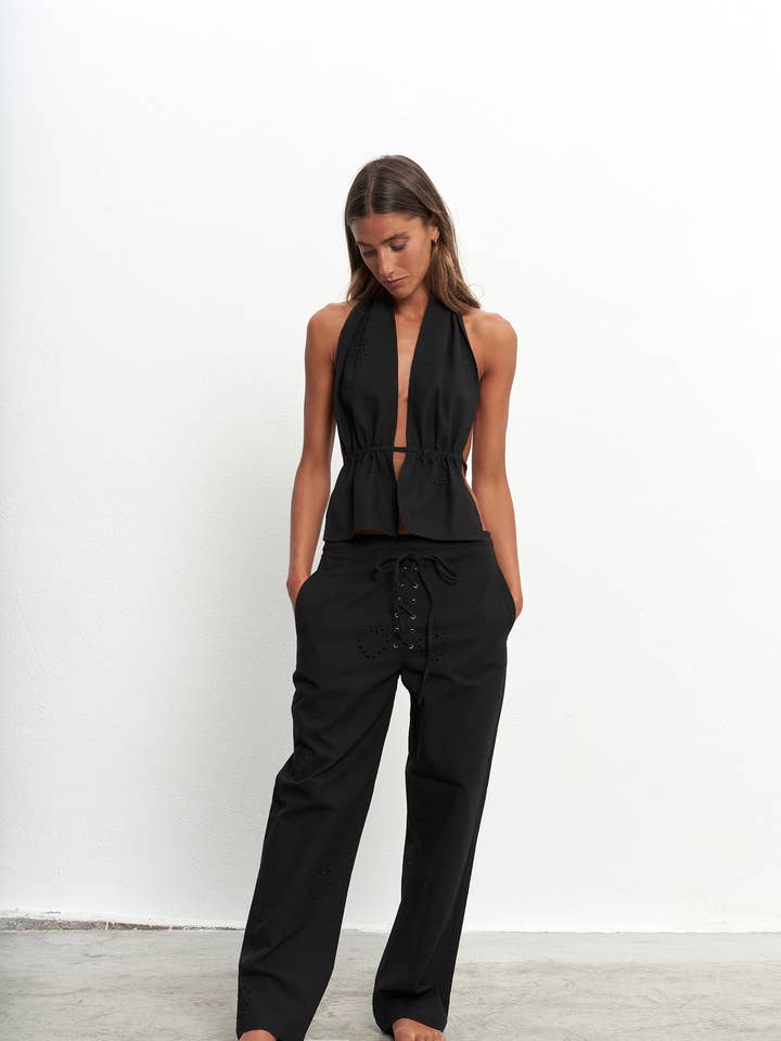 PAR&ESCALA - Wholesale Top & Skirt Set - Women's - RAFAELA BLACK TOP3