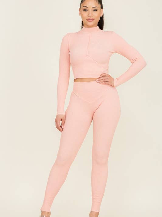 SH2057-Ribbed Activewear SET for wholesale by Vibrato Clothing