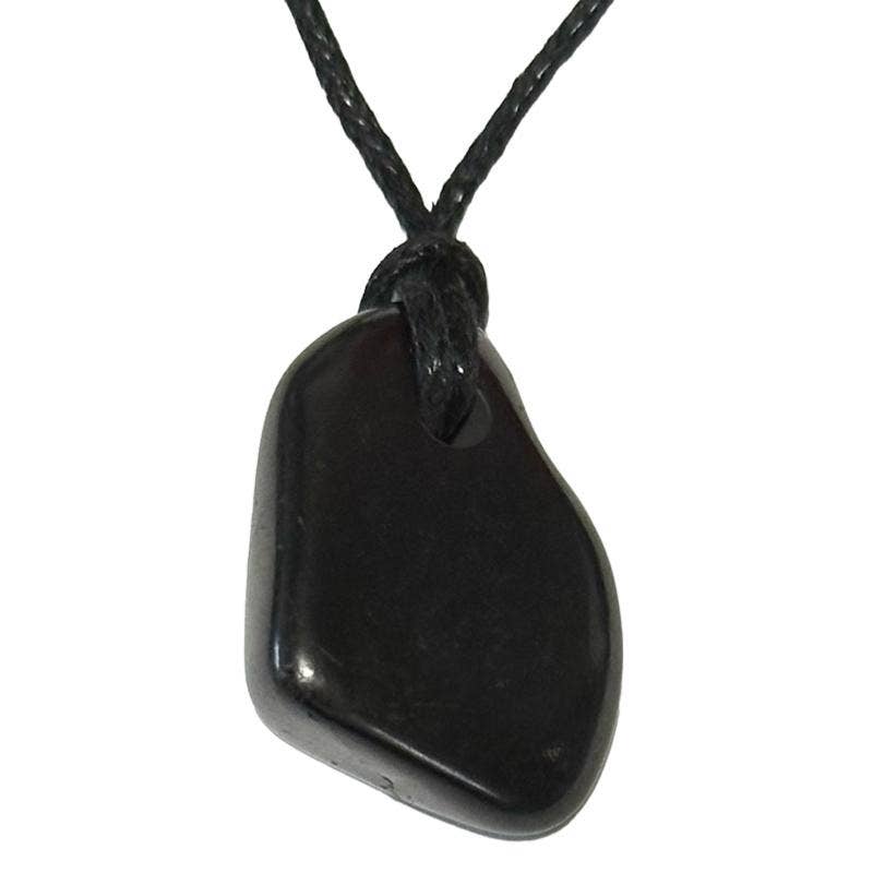 La Boîte à Cailloux - Wholesale Pendant/Charm Necklace - Shungite pendant Russia A (drilled stone) + cord0
