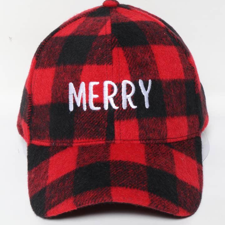 David And Young - Wholesale Baseball Cap - Women's - MERRY Christmas embroidery Plaid woven Baseball Cap0