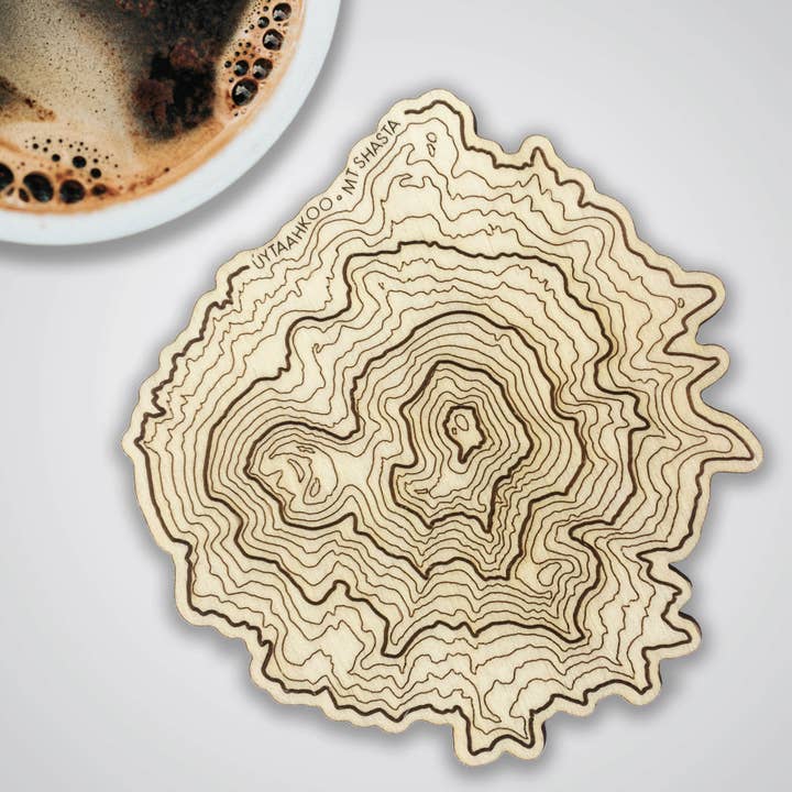 Mt Shasta Topography Coaster - Single for wholesale by SML | Simple Modern Living