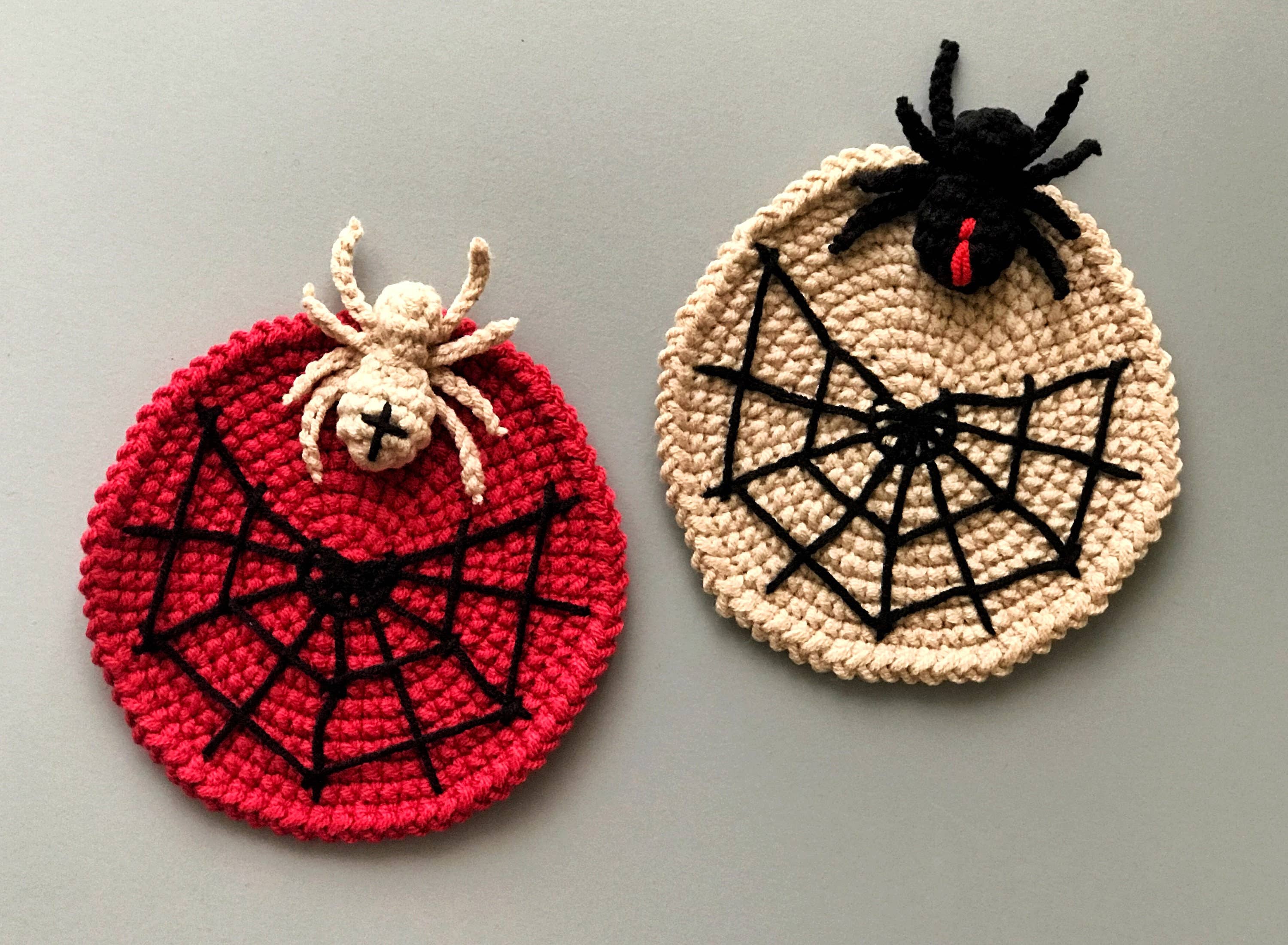 TOMOPOD LLC - Wholesale Coasters - Set Of 2 Halloween Spider Coaster, Creepy Amigurumi Coaster3