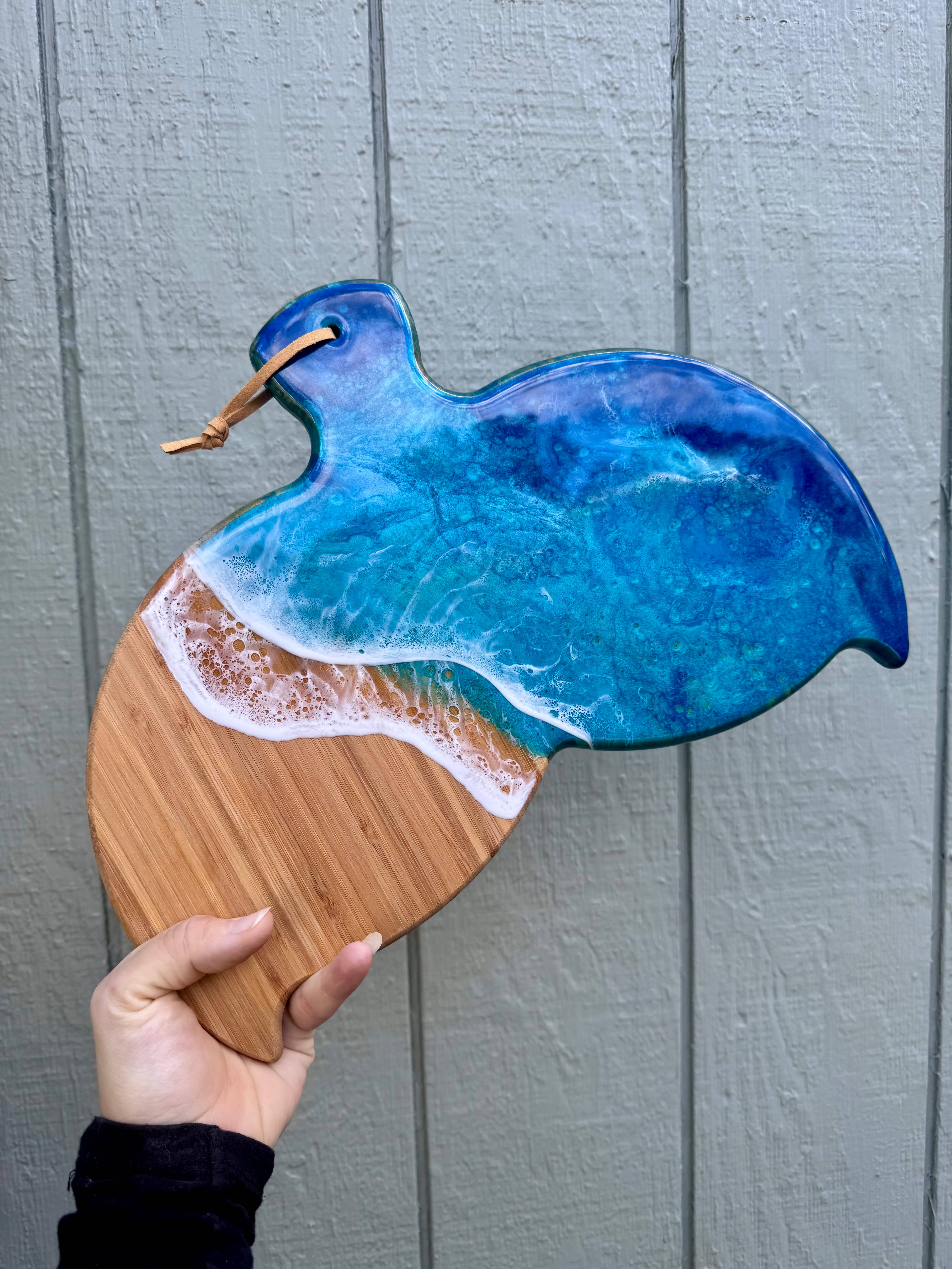 TBM Creations LLC - Wholesale Cheese Board - NEW Whale Tail Ocean Resin Charcuterie Board – Maui Made4