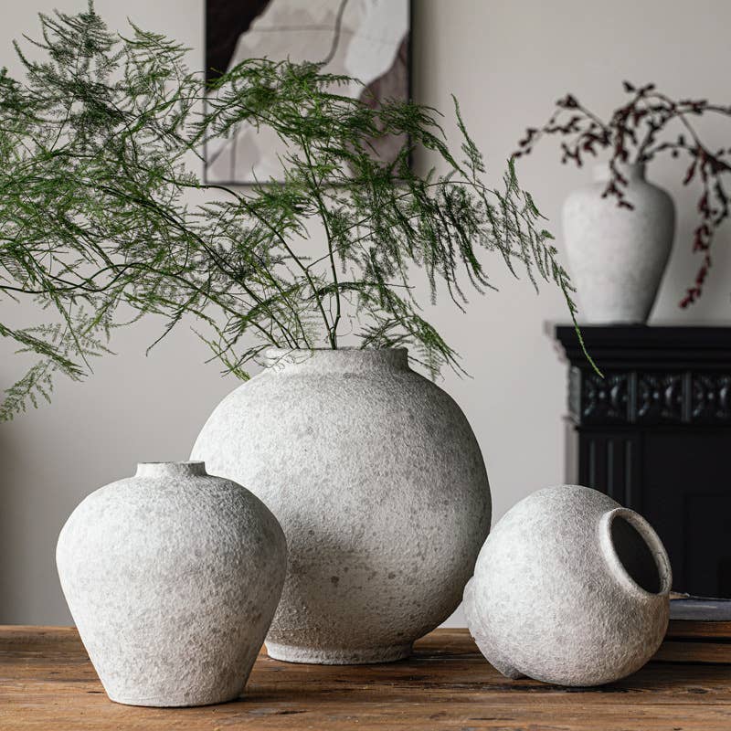 Sweet Home Deco - Vente Vases - Vase en terre cuite fait main, pot d'art en céramique blanc mat9