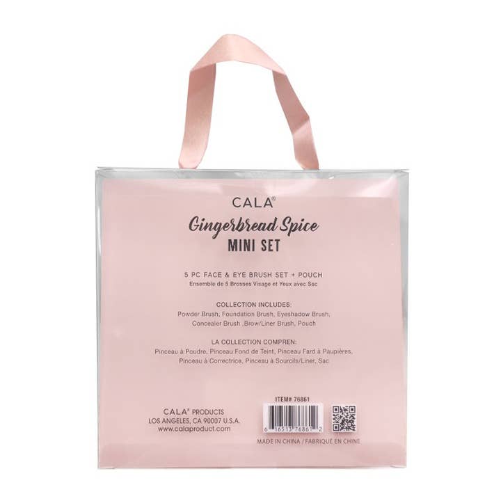 PINEAPPLE Beauty - Wholesale Makeup Brush Set - CALA 76861 Gingerbread Spice Mini Brush n Pouch Set - 6