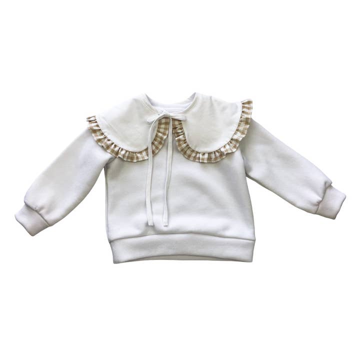 Felpa con collo a quadri per la vendita all'ingrosso da parte di Piccolo Baby & Kids