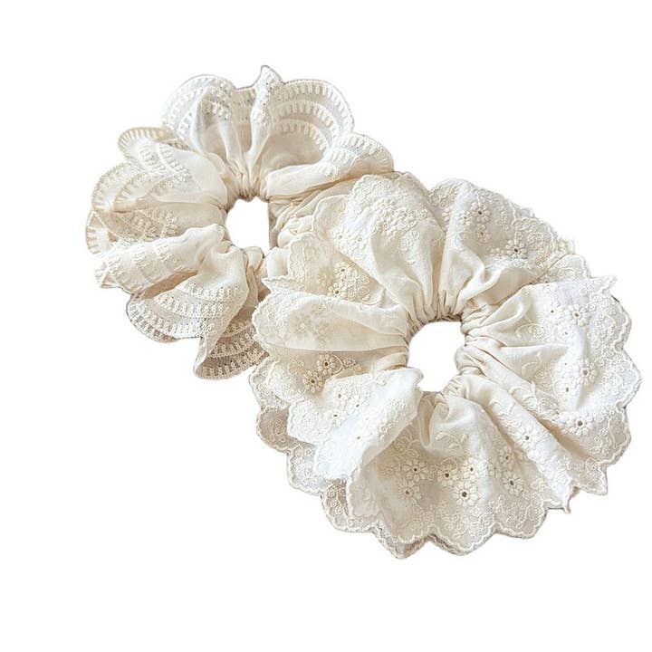 Élastique à cheveux en boucle continue avec bordure en dentelle blanche S5P420 pour la vente par alberalkirk