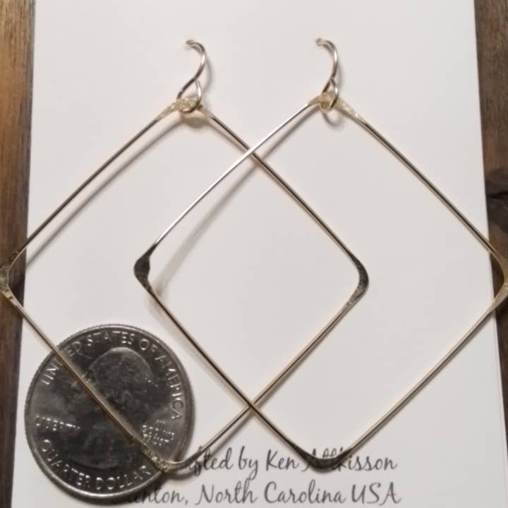 14K Gold Filled Earrings Giant Squares for wholesale by Ken’s handcrafted jewelry