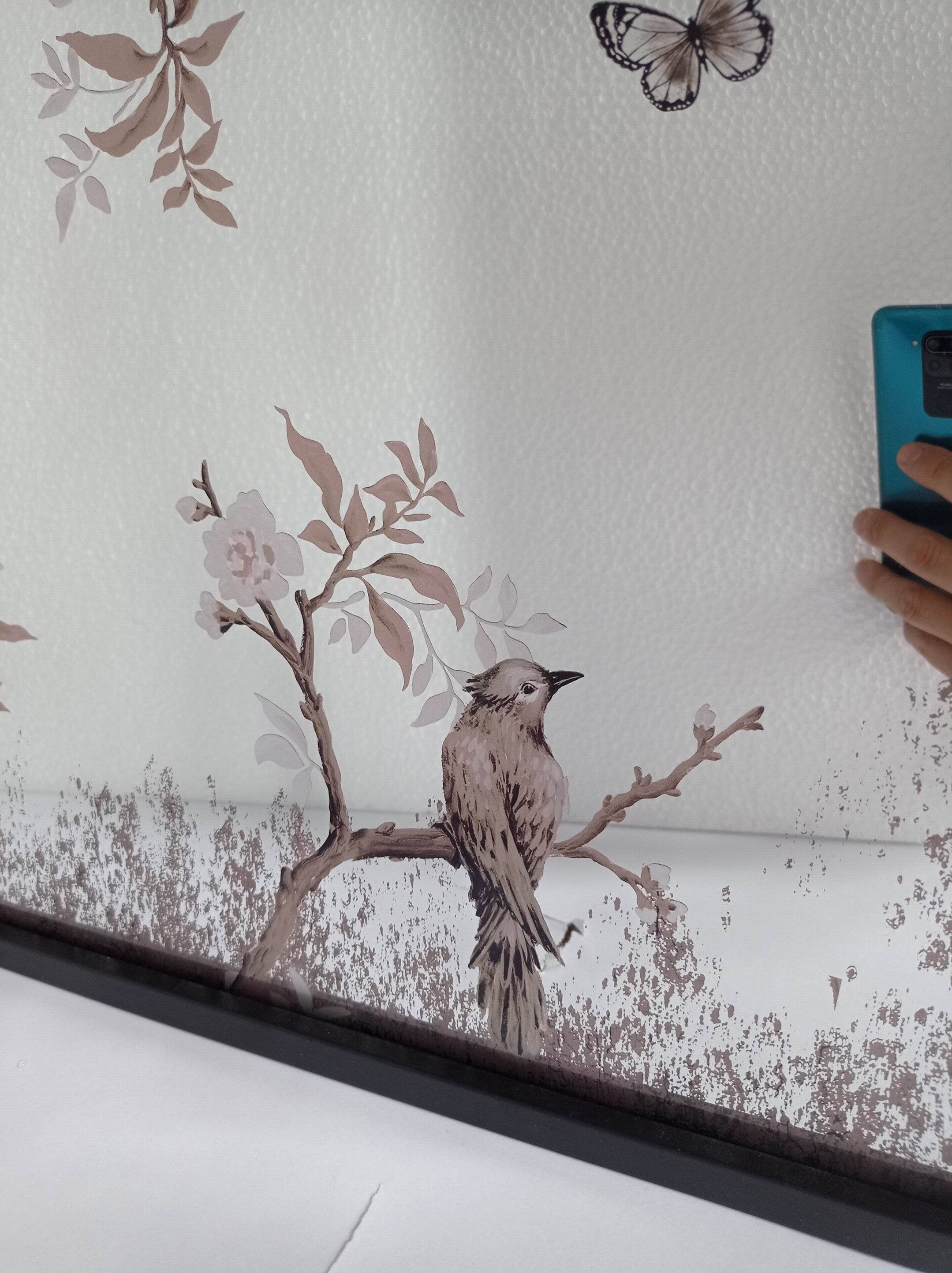 Originals International Ltd - Wholesale Muurspiegel - Gebogen Bovenspiegel met Vogels & Bloesems6