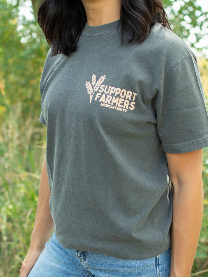 American Farm Company – Engroshandel T-shirt med print - Dame – Western 'Support Farmers' Hvede Unisex Grafisk T-shirt1