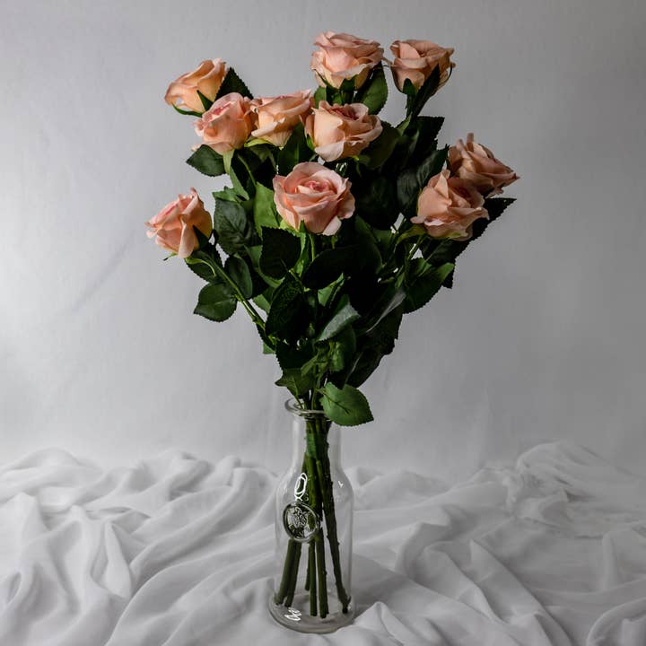 Realistic Artificial Flowers – Großhandel Künstliche Blumen – Vintage Koralle Echt-Touch Halbe Blüte Rose
