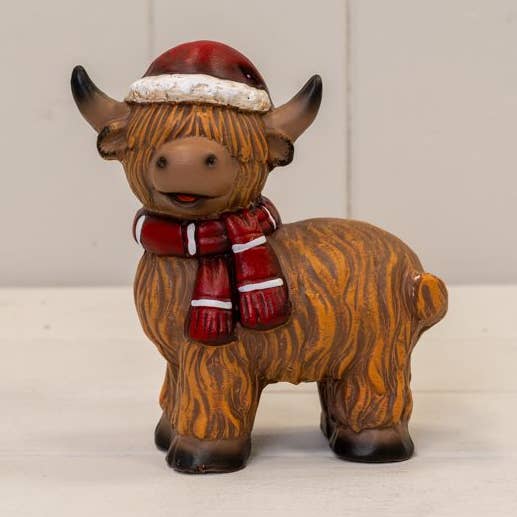 Satchville – Estatueta decorativa por atacado – Vaca das Terras Altas de Terracota0