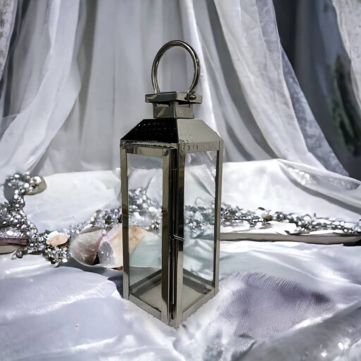 Wilco Home - Wholesale Lantern - Summer Garden Candle Lantern-Polished Nickel Finish 2